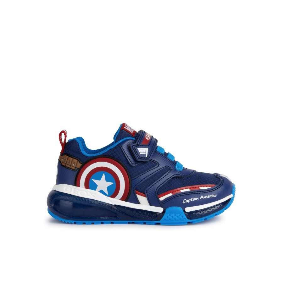 Enfant Geox Baskets | Geox Baskets Et Sneakers J36Fec Marine Multicouleurs