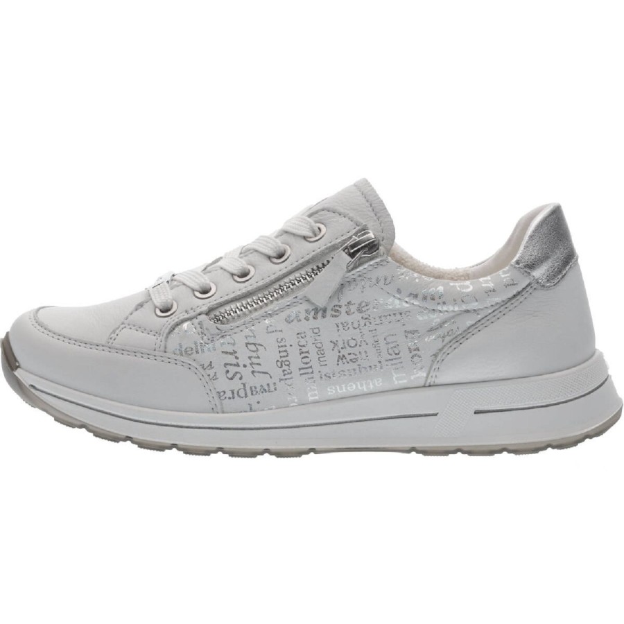 Femme Ara | Ara Baskets 24801 Blanc Argent