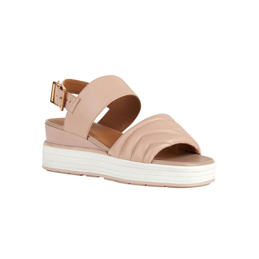 Femme Geox | Geox Nu Pieds Sandales D35Rbb Rose Poudre