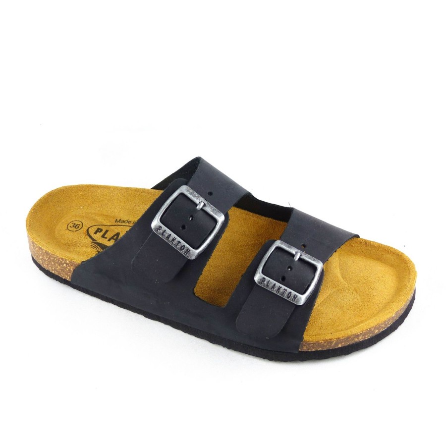 Femme Plakton | Plakton Nu Pieds Sandales Beta Noir