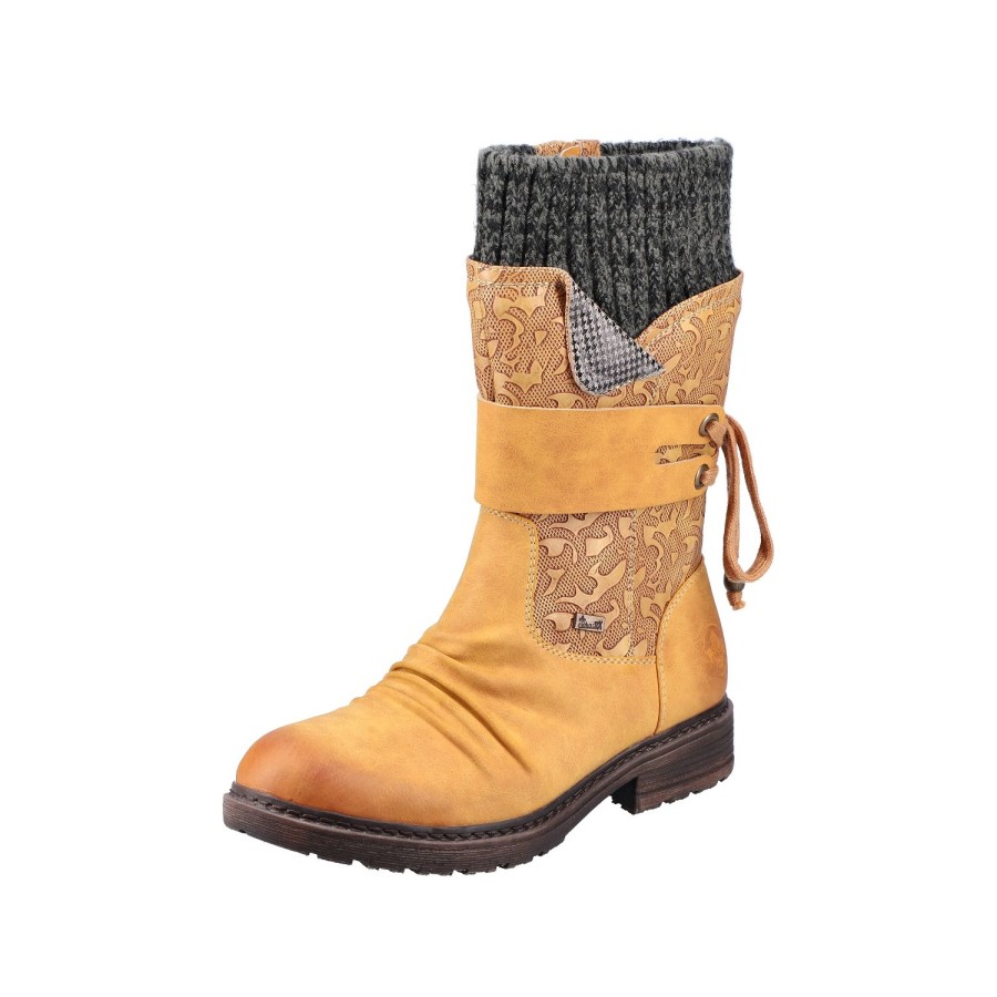 Femme Rieker | Rieker Bottes 94783 68 Jaune