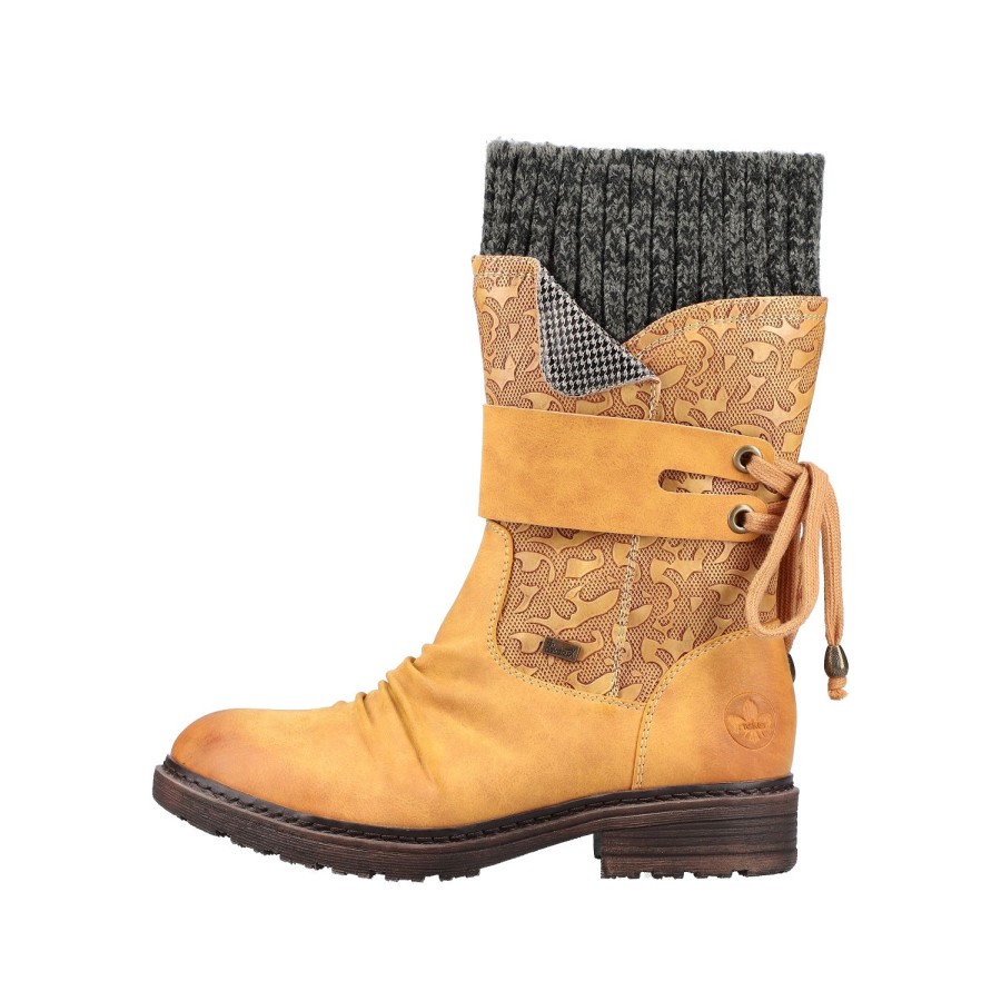 Femme Rieker | Rieker Bottes 94783 68 Jaune