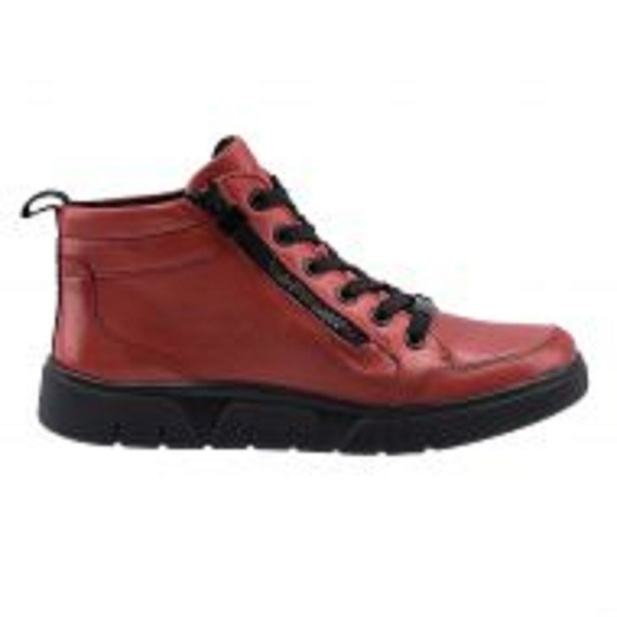 Femme Ara | Ara Chaussures A Lacets 24453 17 Rouge