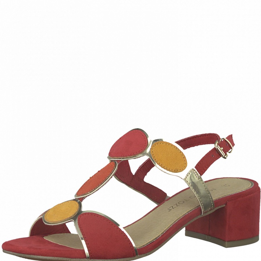 Femme Marco tozzi | Marco Tozzi Nu Pieds Sandales 2823026 Rouge