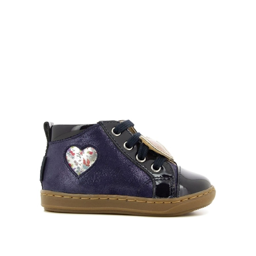 Enfant Shoopom Bottines | Shoopom Bottines Bouba Heart Marine