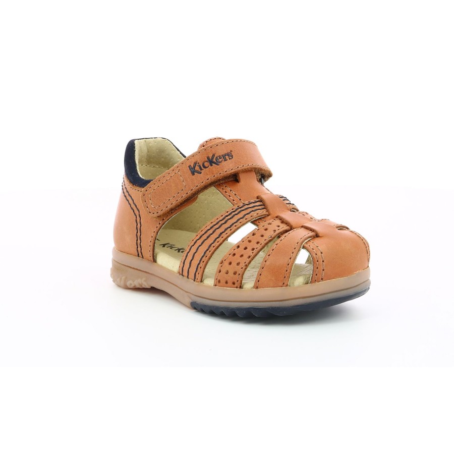 Enfant Kickers Sandales | Kickers Nu Pieds Sandales Platiback Marron