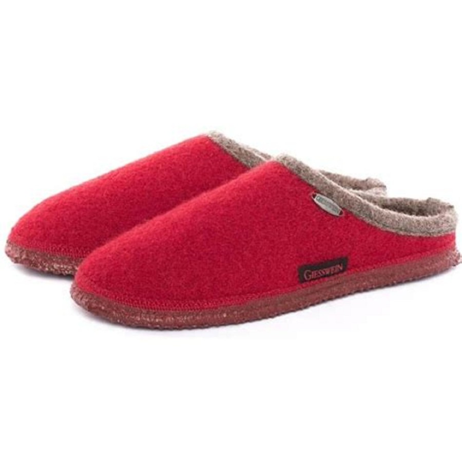 Femme Giesswein | Giesswein Chaussons Dannheim Rouge