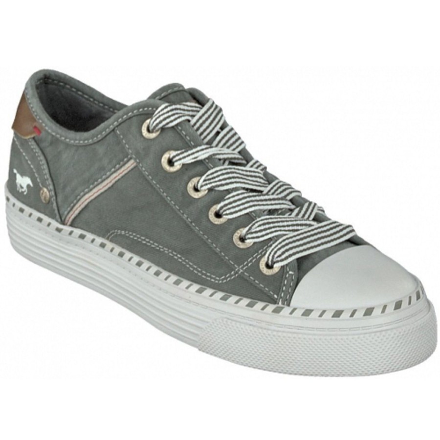 Femme Mustang | Mustang Baskets 1376303 Vert Gris