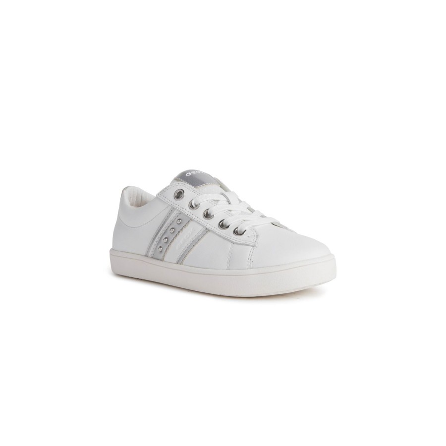 Enfant Geox Baskets | Geox Baskets Et Sneakers J16Euf Blanc