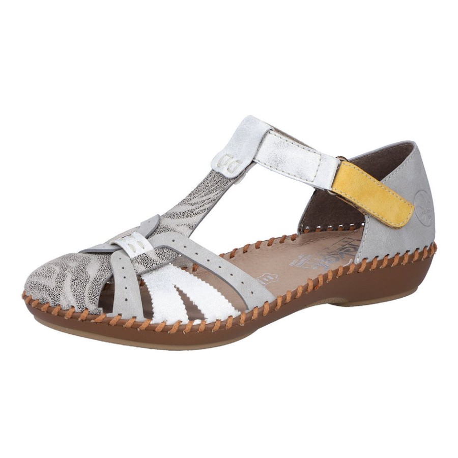 Femme Rieker | Rieker Nu Pieds Sandales M1650 Gris