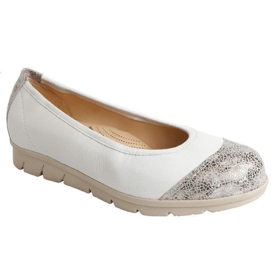 Femme Houcke | Houcke Ballerines 77310 Kb Blanc Argent