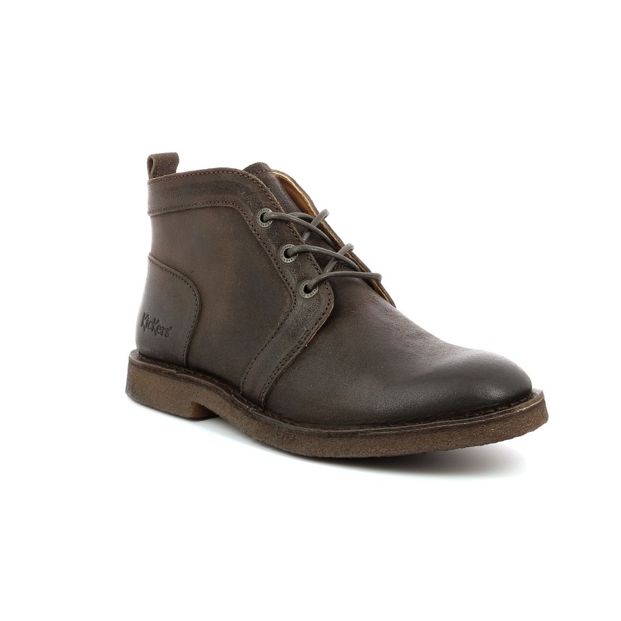 Homme Kickers | Kickers Chaussures A Lacets Clubey Marron