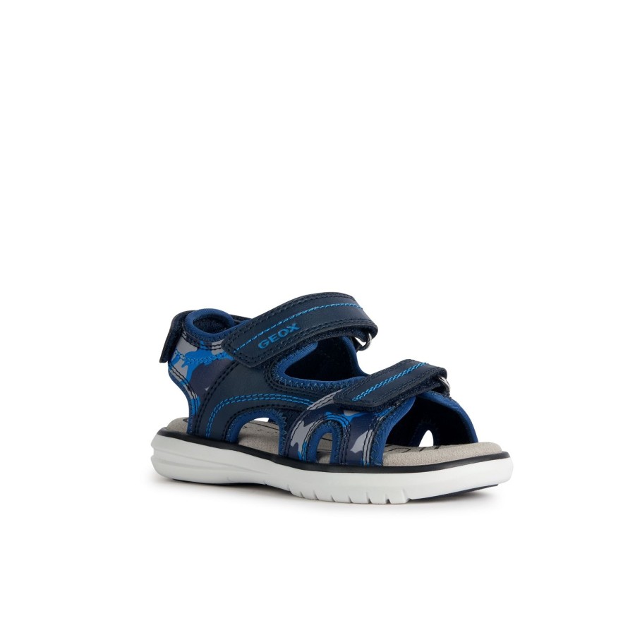 Enfant Geox Sandales | Geox Nu Pieds Sandales J15Drd Marine