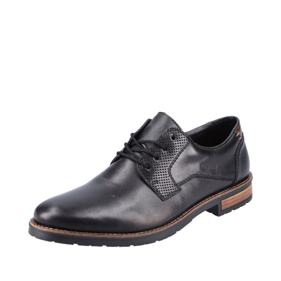 Homme Rieker | Rieker Chaussures A Lacets 1460100 Noir