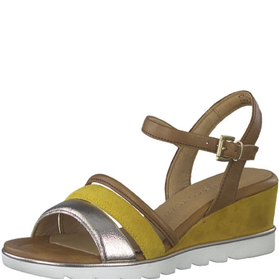 Femme Marco tozzi | Marco Tozzi Nu Pieds Sandales 28724 20 Jaune