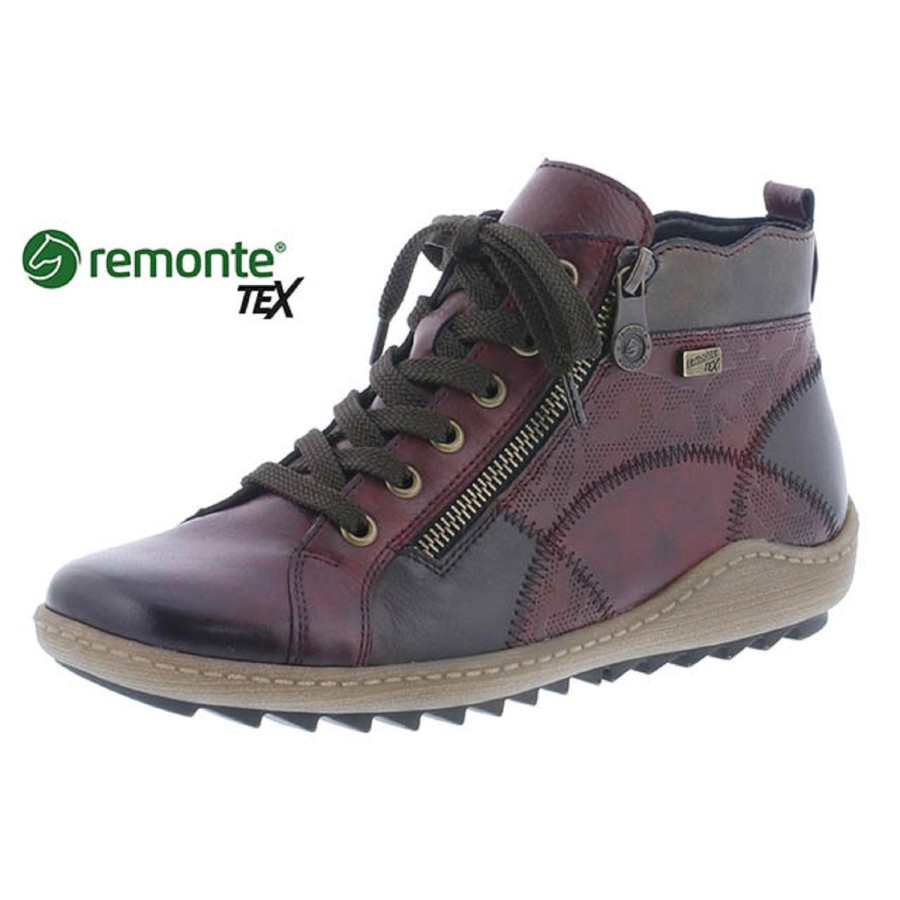 Femme Remonte | Remonte Baskets R1467 35 Bordeaux