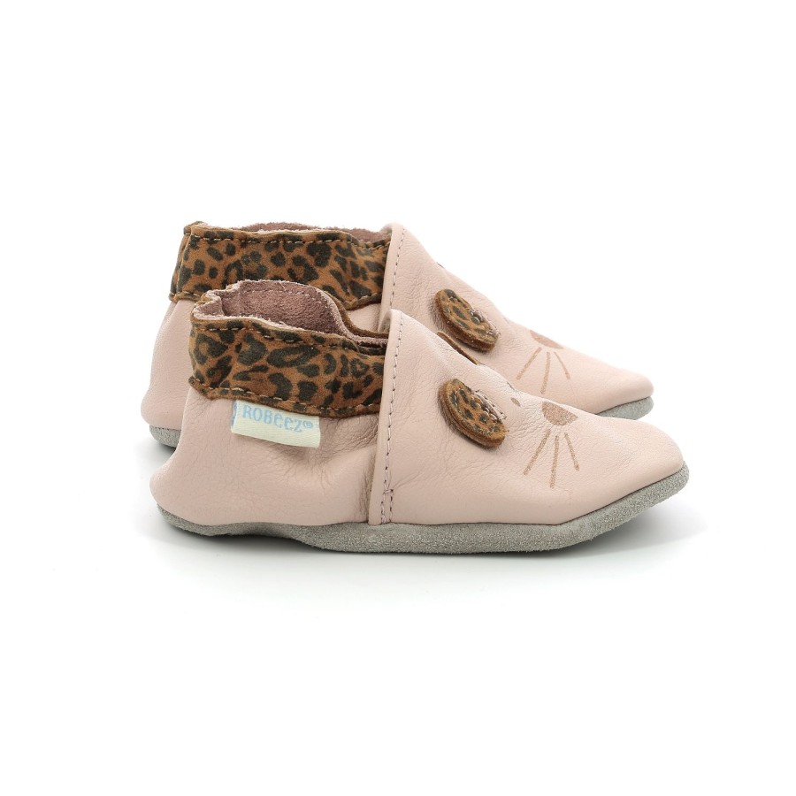 Enfant Robeez Chaussons | Robeez Chaussons Leo Mouse Rose