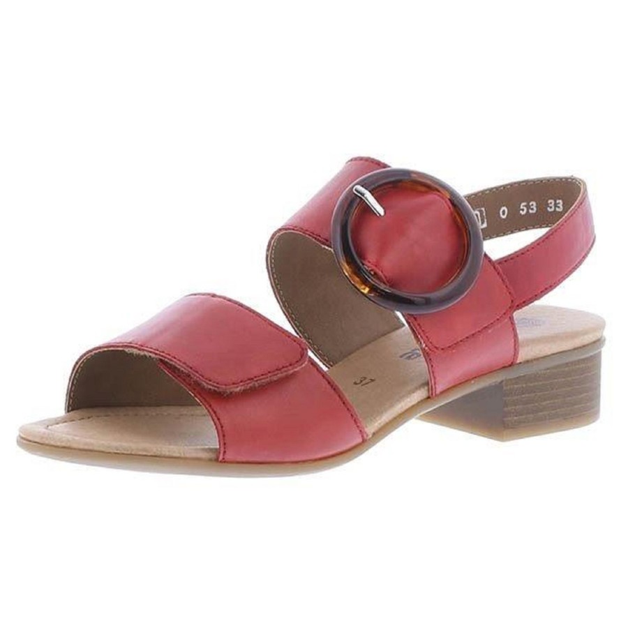 Femme Remonte | Remonte Nu Pieds Sandales D0P53 33 Rouge