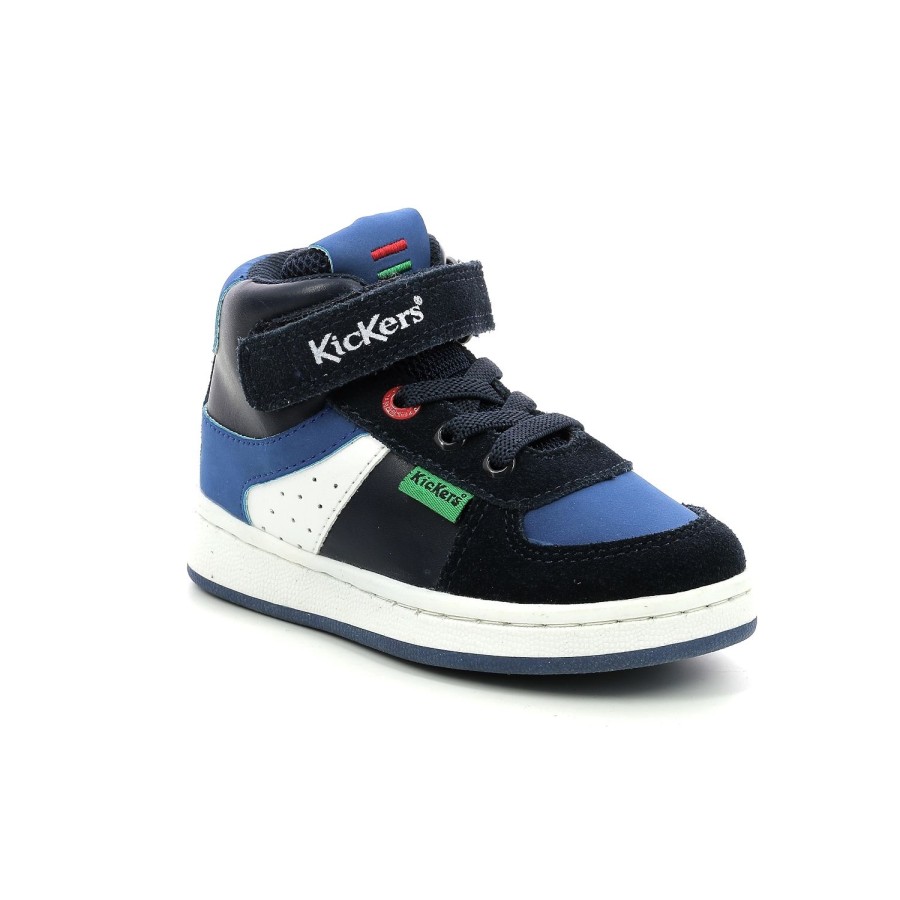 Enfant Kickers Baskets | Kickers Baskets Et Sneakers Bilbon Bb Mid Marine