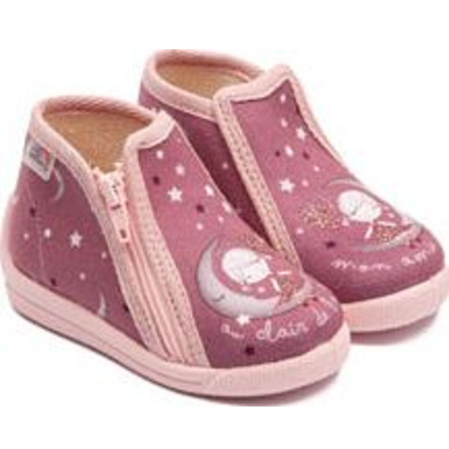 Enfant Bellamy Chaussons | Bellamy Chaussons 732 Marina Twins Rose