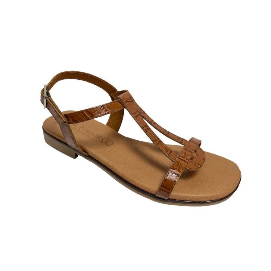 Femme Eva frutos | Evafrutos Nu Pieds Sandales 3011 Marron