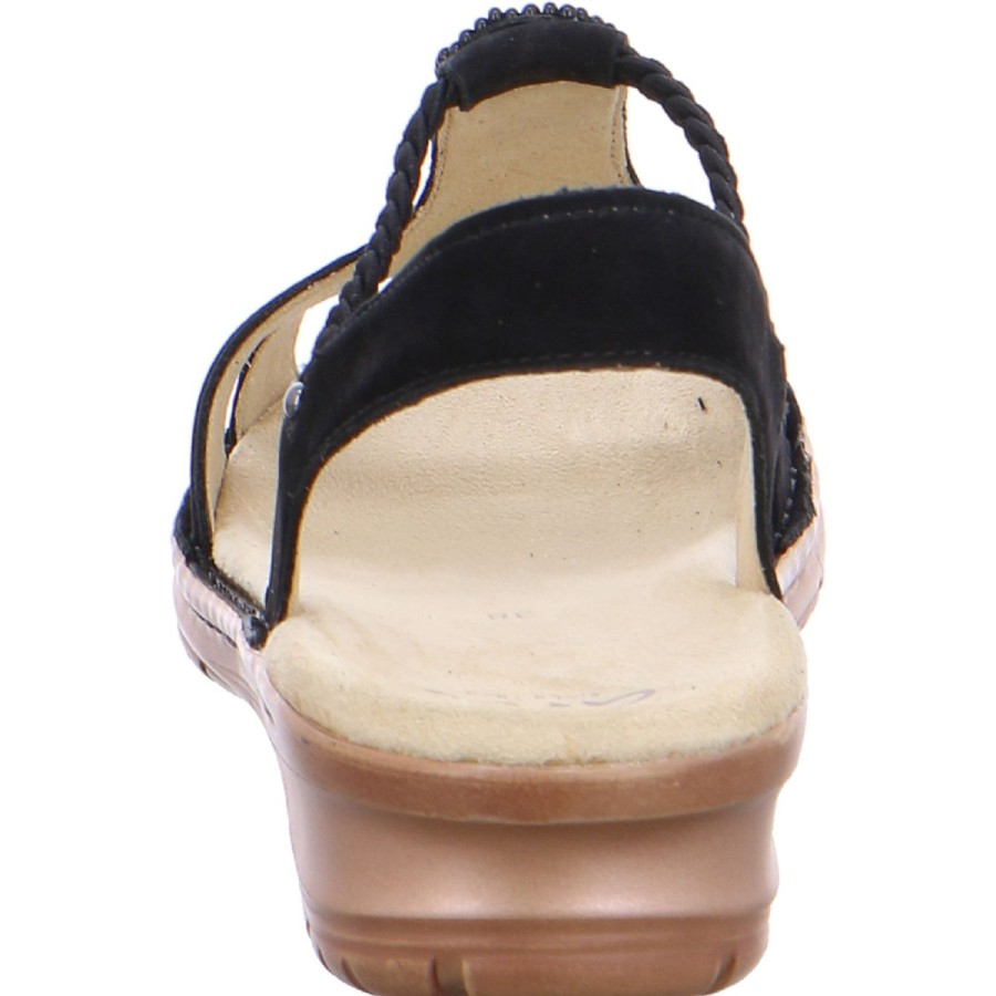 Femme Ara | Ara Nu Pieds Sandales 27217 75 Noir