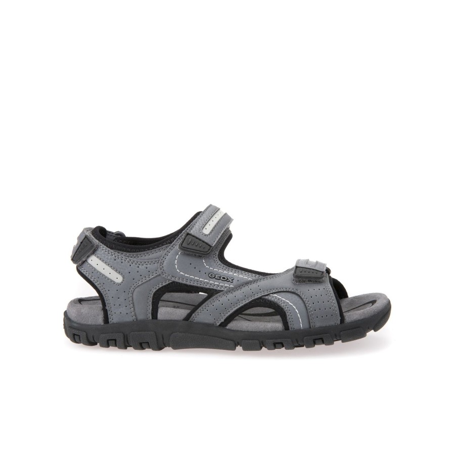 Homme Geox | Geox Nu Pieds Et Sandales U8224D Gris