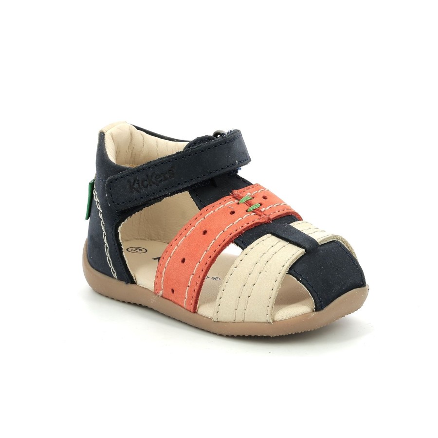 Enfant Kickers Sandales | Kickers Nu Pieds Sandales Bigbazar 2 Marine