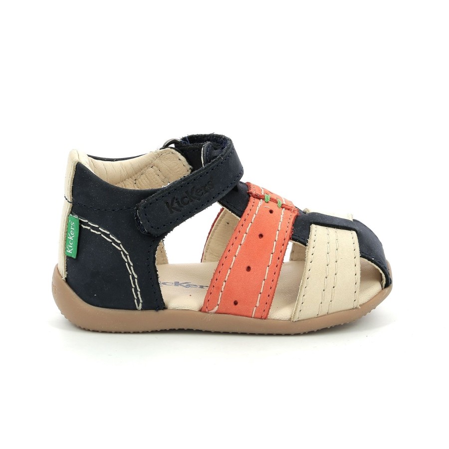 Enfant Kickers Sandales | Kickers Nu Pieds Sandales Bigbazar 2 Marine