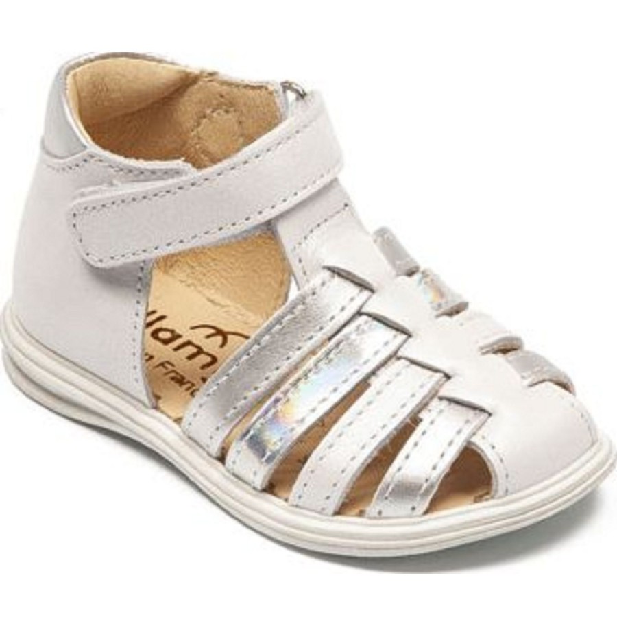 Enfant Bellamy Sandales | Bellamy Nu Pieds Sandales Paillette Blanc