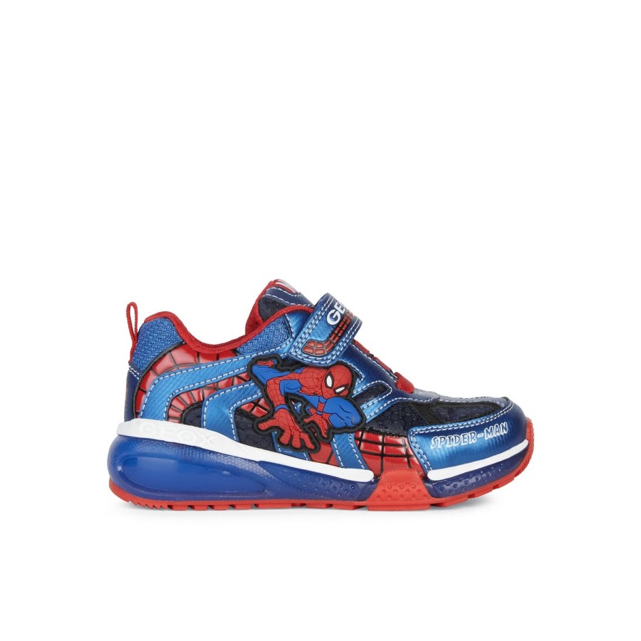 Enfant Geox Baskets | Geox Baskets Et Sneakers J26Feb Bleu Rouge