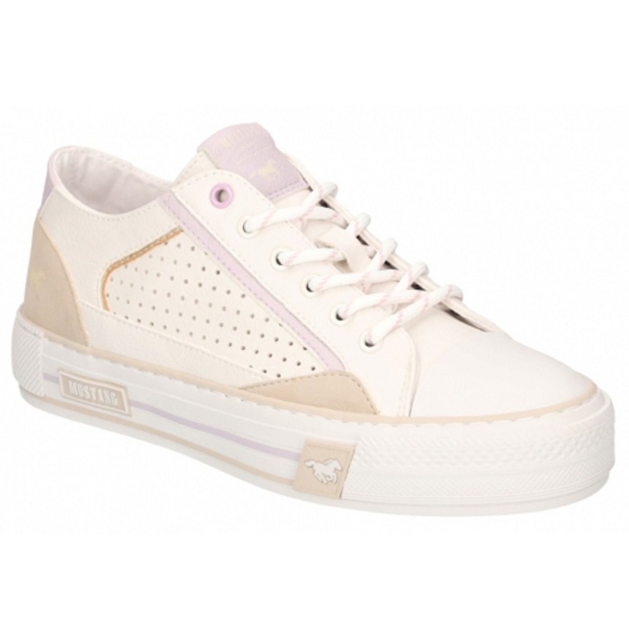 Femme Mustang | Mustang Baskets 1457303 Blanc Violet