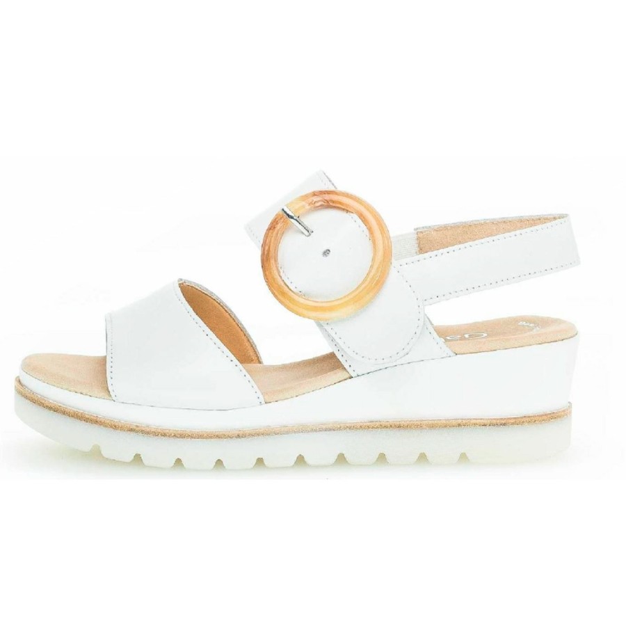 Femme Gabor | Gabor Nu Pieds Sandales 84645 Blanc