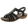 Femme Rieker | Rieker Nu Pieds Sandales 608G9 Noir