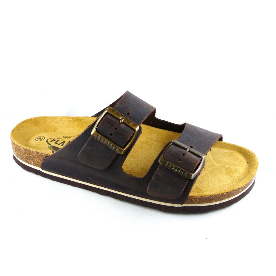 Homme Plakton | Plakton Nu Pieds Et Sandales Barna Noir