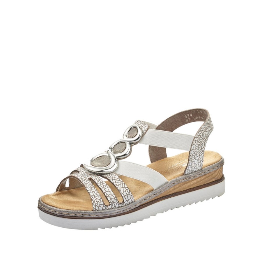 Femme Rieker | Rieker Nu Pieds Sandales 679L4 Blanc