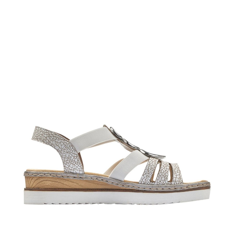 Femme Rieker | Rieker Nu Pieds Sandales 679L4 Blanc