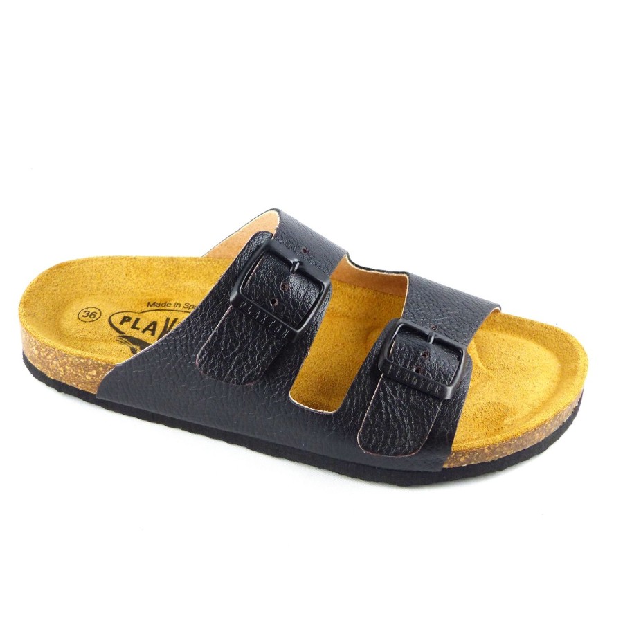 Femme Plakton | Plakton Nu Pieds Sandales Beta Noir