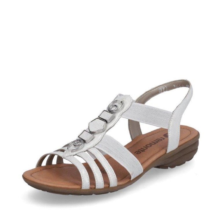 Femme Remonte | Remonte Nu Pieds Sandales R3654 80 Blanc