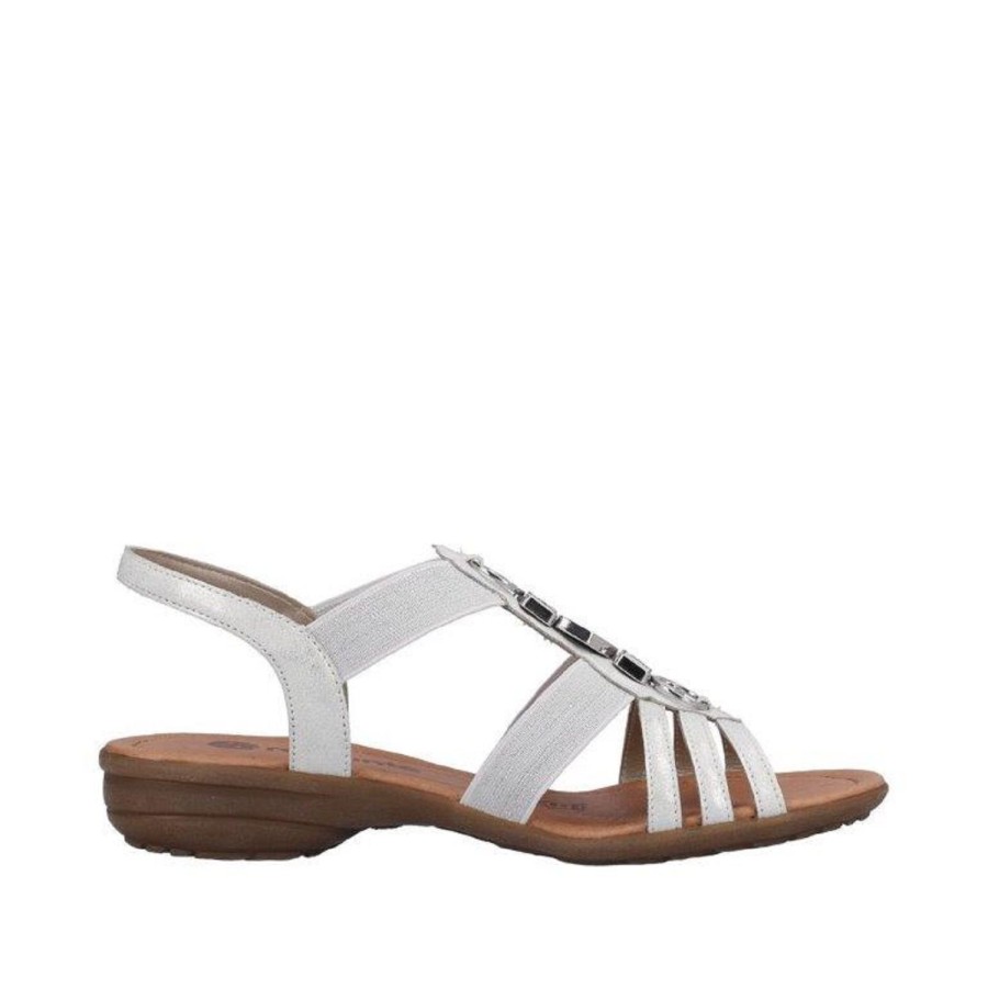 Femme Remonte | Remonte Nu Pieds Sandales R3654 80 Blanc