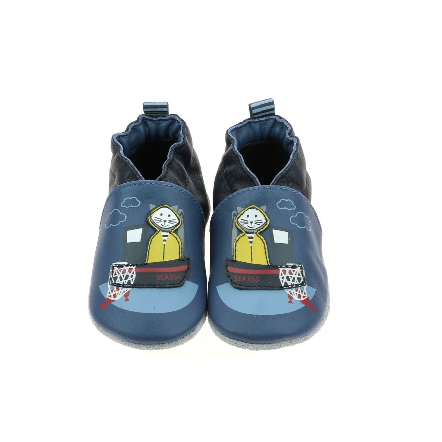 Enfant Robeez Chaussons | Robeez Chaussons Chamarin Marine