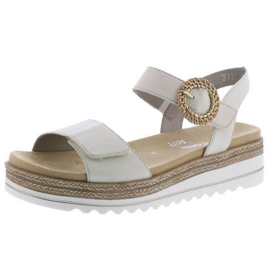 Femme Remonte | Remonte Nu Pieds Sandales D0Q52 60 Blanc