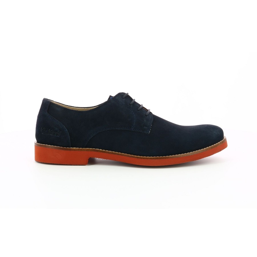 Homme Kickers | Kickers Chaussures A Lacets Mandam Marine