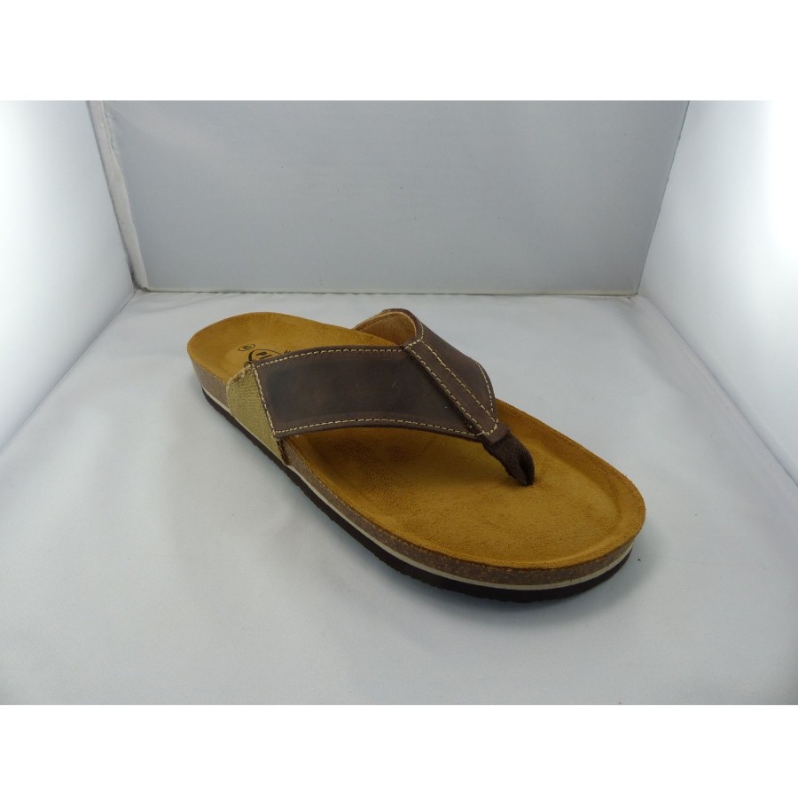 Homme Plakton | Plakton Nu Pieds Et Sandales Borneo Marron