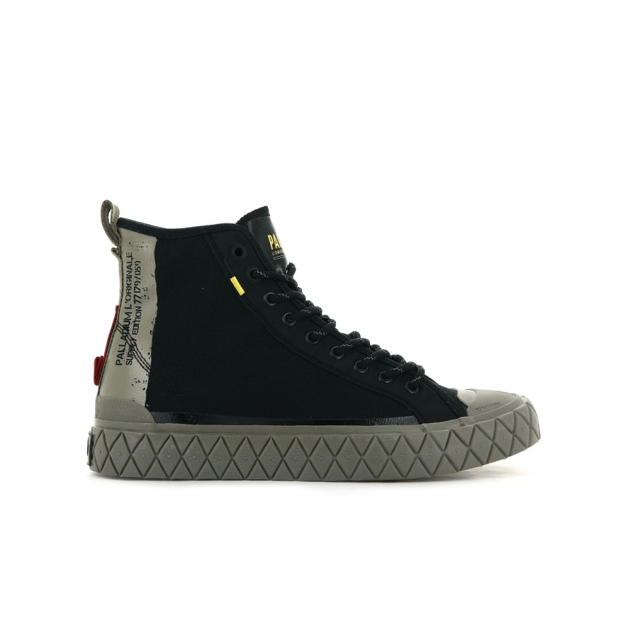 Homme Palladium | Palladium Chaussures A Lacets Ace Sply Mid Noir