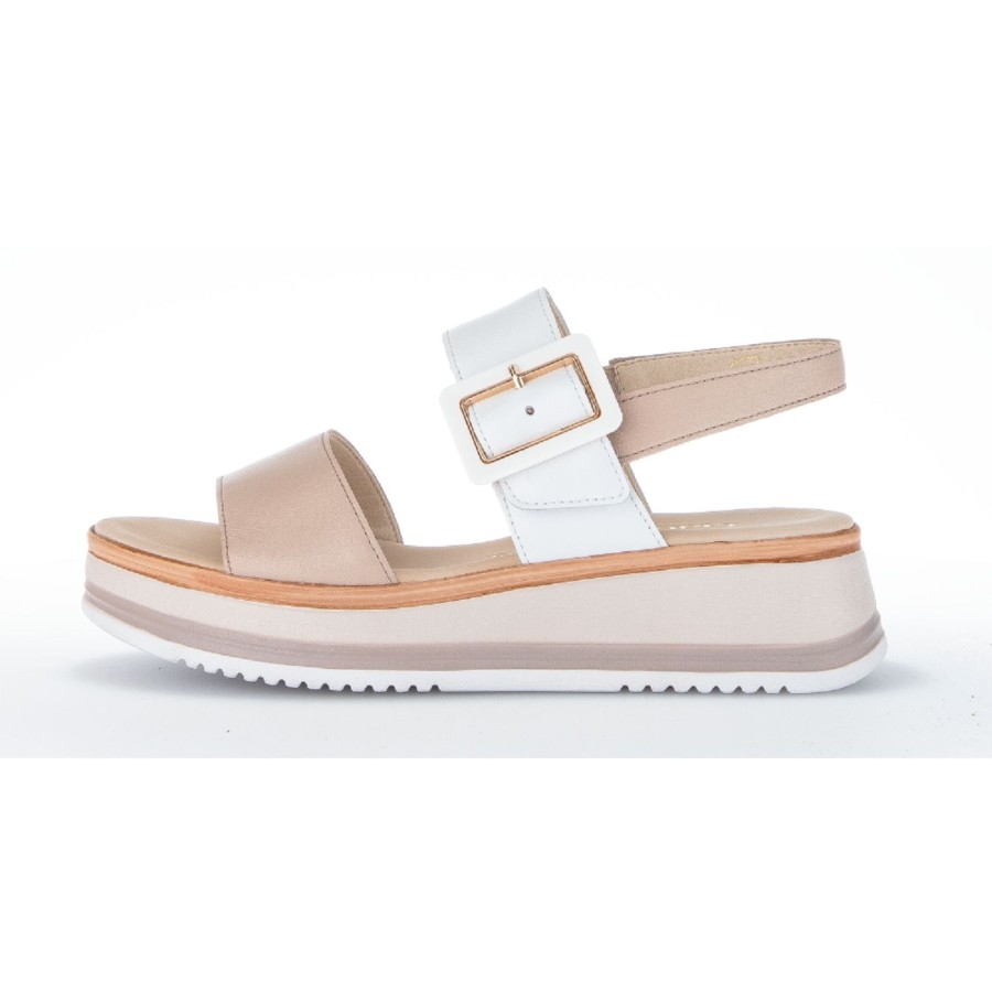 Femme Gabor | Gabor Nu Pieds Sandales 82744 58 Blanc Rose