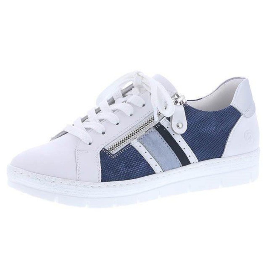 Femme Remonte | Remonte Baskets D5827 14 Blanc Bleu