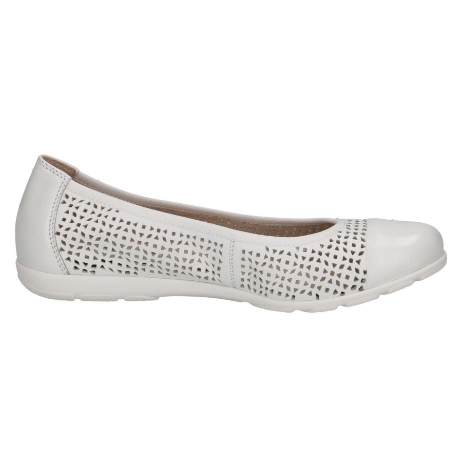 Femme Caprice | Caprice Ballerines 22151 42 Blanc