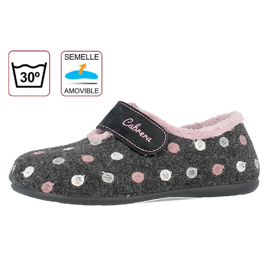 Femme Cabrera | Cabrera Chaussons Ca 3005 Elsa Gris