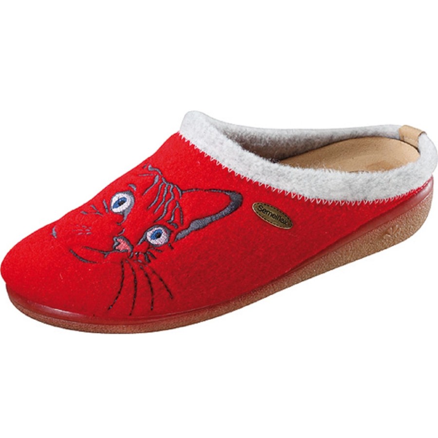 Femme Semelflex | Semelflex Chaussons Vanoise Rouge